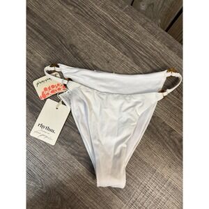 Rhythm White Bikini Bottom Medium M Ring Detail Free People NWT Swim
